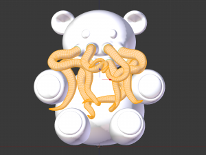 tentacle bear - high and low poly Modelo 3D