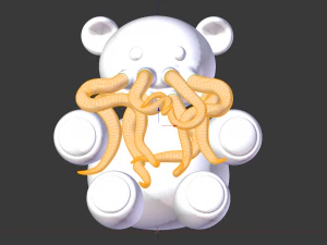 tentacle bear - high and low poly 3D Model