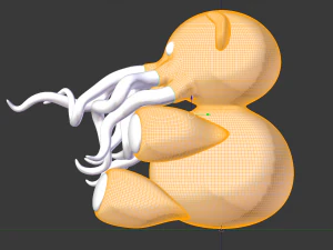 tentacle bear - high and low poly 3D Model