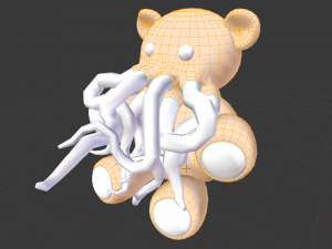 tentacle bear - high and low poly Modelo 3D