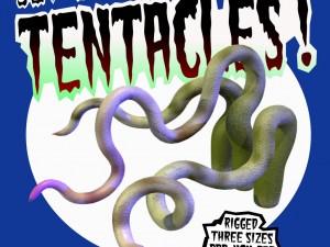 rigged tentacle set with pbr and non-pbr textures 3D 模型