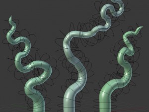 rigged tentacle set with pbr and non-pbr textures Modelo 3D