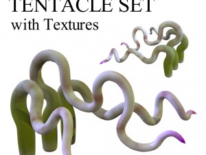 rigged tentacle set with pbr and non-pbr textures Modelo 3D