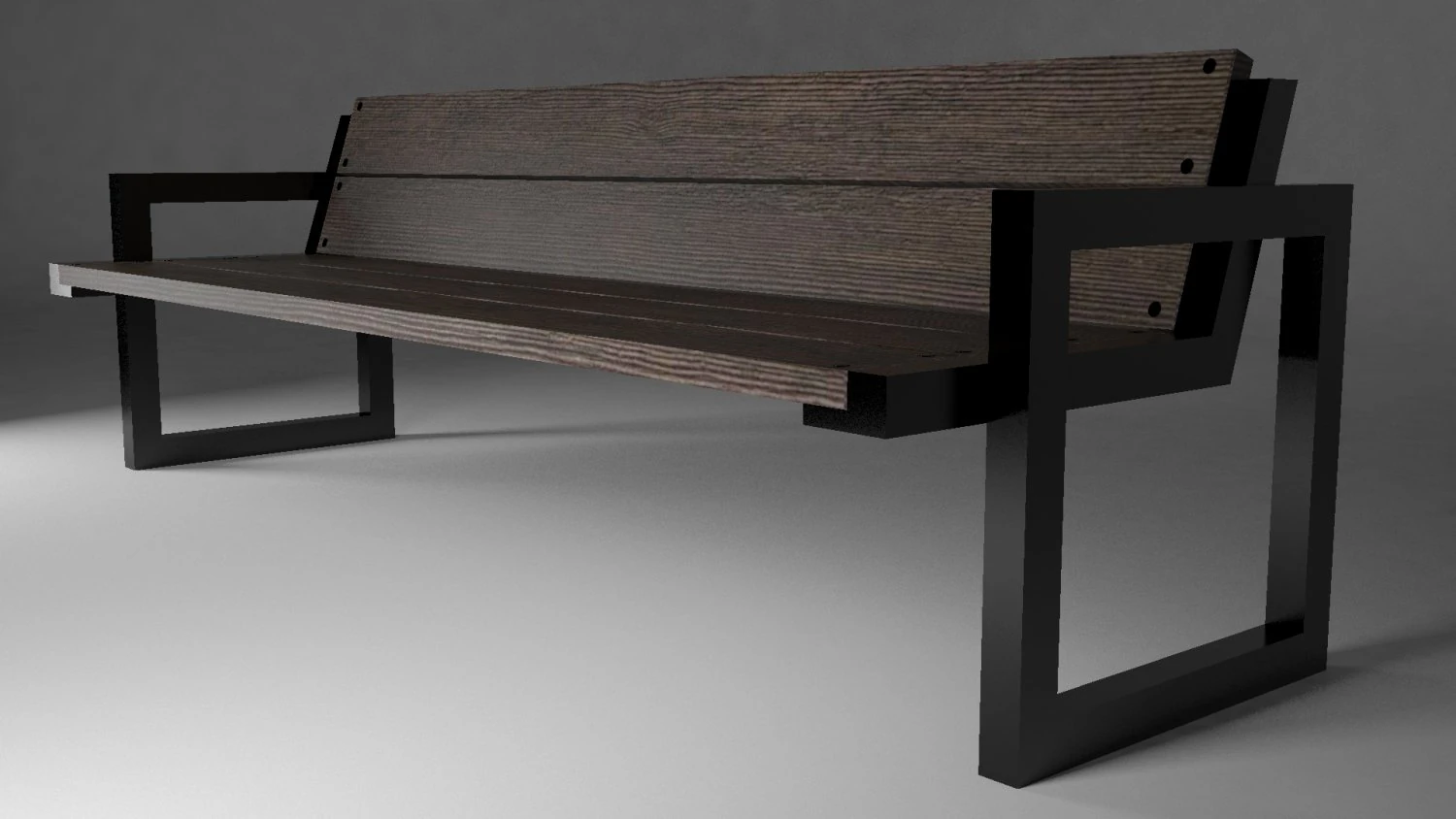 street bench 3D Model .c4d .max .obj .3ds .fbx .stl .blend 