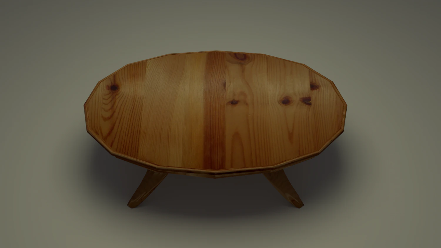 round wooden coffee table 3D Model .c4d .max .obj .3ds .fbx .stl .blend 