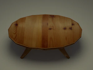 круглий дерев'яний журнальний столик 3D Модель