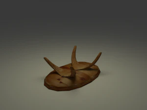 round wooden coffee table 3D Model