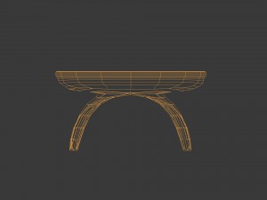 round wooden coffee table Modello 3D