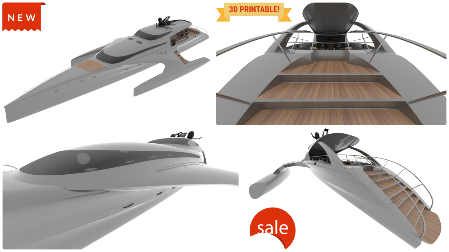 AWESOME YATCH EXCLUSIVE 3D Model .c4d .max .obj .3ds .fbx .stl .blend