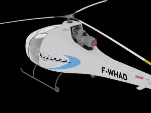 AWESOME HELICOPTER ANIMATED AND RIGGED 3D PRINTABLE MODEL 3D Model