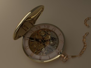 gold pocket watch Model 3D