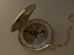 orologio da tasca in oro Modello 3D