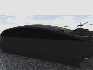 trimaran military ship 3D Model