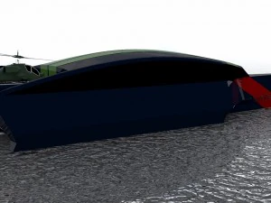 trimaran military ship 3D Model