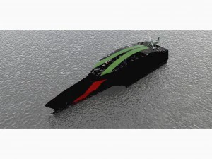 trimaran military ship 3D Model