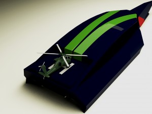 trimaran military ship 3D 模型