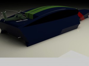 trimaran military ship 3D-Modell
