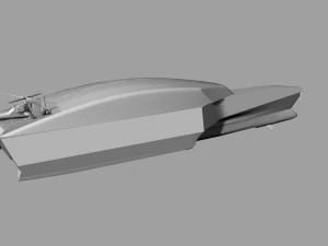 trimaran military ship 3D Model