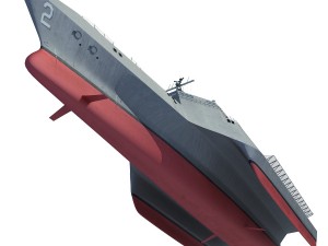 trimaran military ship 3D 模型