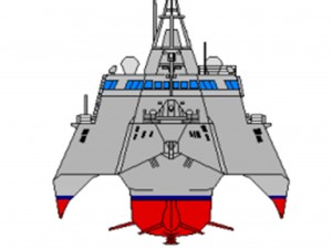 trimaran military ship 3D 模型
