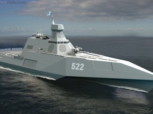 trimaran military ship Model 3D