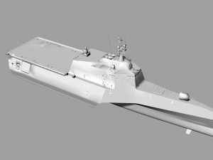 trimaran military ship 3D 模型