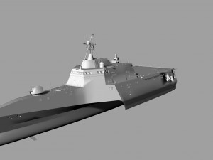 trimaran military ship 3D 模型