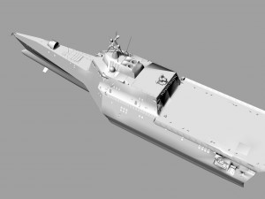 trimaran military ship 3D 模型