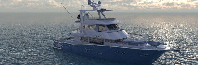 trawler yacht - boat - ship trawler concept 3D 模型 .c4d .max .obj .3ds .fbx .stl .blend 