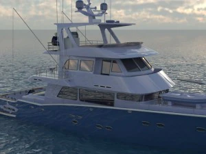 トロール船ヨット - ボート - 船のトロール船のコンセプト 3Dモデル