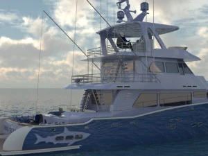 trawler yacht - boat - ship trawler concept 3D Model