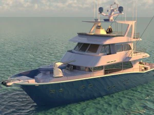 trawler yacht - boat - ship trawler concept 3D Model