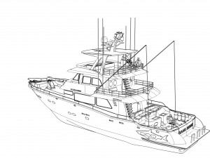 trawler yacht - boat - ship trawler concept 3D 模型