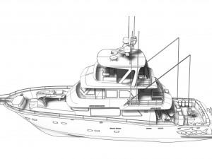 trawler yacht - boat - ship trawler concept 3D 模型