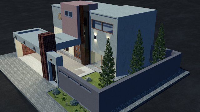 modern house 3Dモデル .c4d .max .obj .3ds .fbx .stl .blend 
