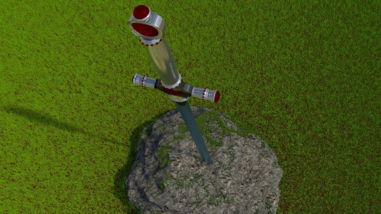 excalibur sword 3D Model .c4d .max .obj .3ds .fbx .stl .blend