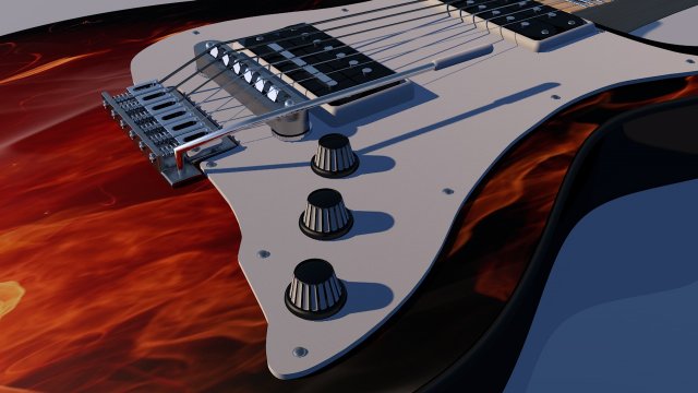 eletric guitar 3D 模型 .c4d .max .obj .3ds .fbx .stl .blend 