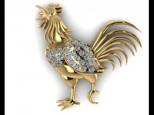 鶏のペンダント 3Dプリントモデル