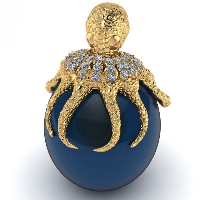 octopus pendant 3D Model .c4d .max .obj .3ds .fbx .stl .blend 