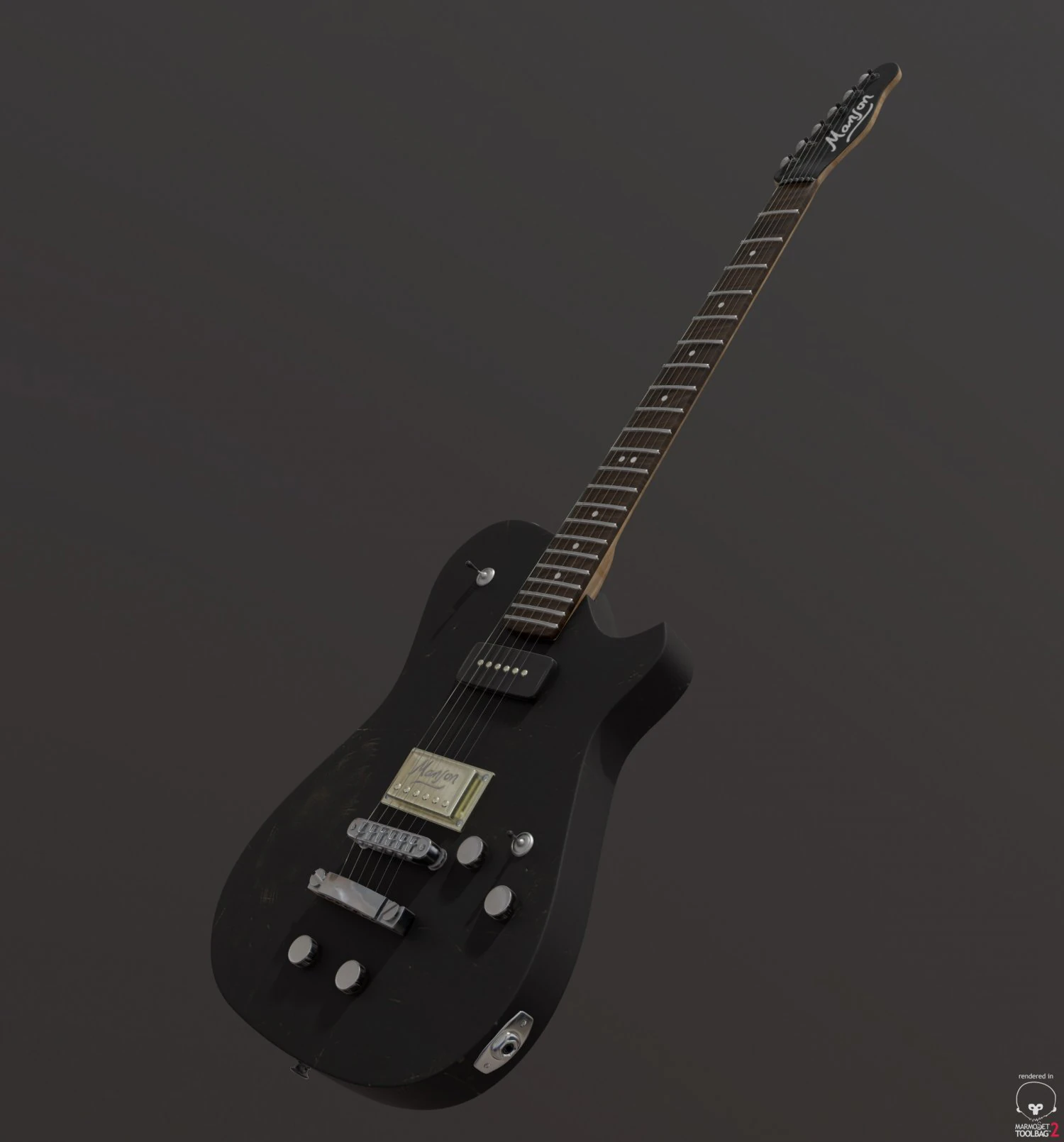 manson electric guitar 3D Model .c4d .max .obj .3ds .fbx .stl .blend 