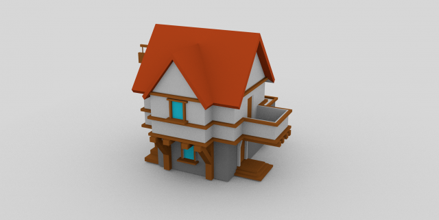 medieval house 1 3D Model .c4d .max .obj .3ds .fbx .stl .blend