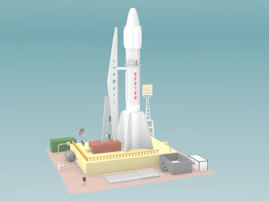 प्रोटोन रॉकेट 3D मॉडल