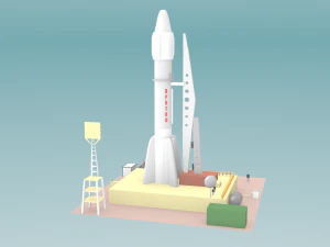 प्रोटोन रॉकेट 3D मॉडल