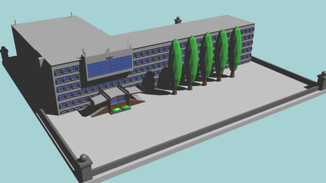 university 3D मॉडल .c4d .max .obj .3ds .fbx .stl .blend 