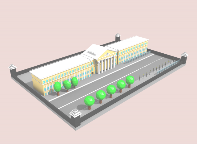 university 2 3D Model .c4d .max .obj .3ds .fbx .stl .blend 