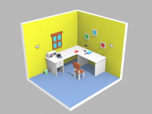 low poly scene 3D मॉडल