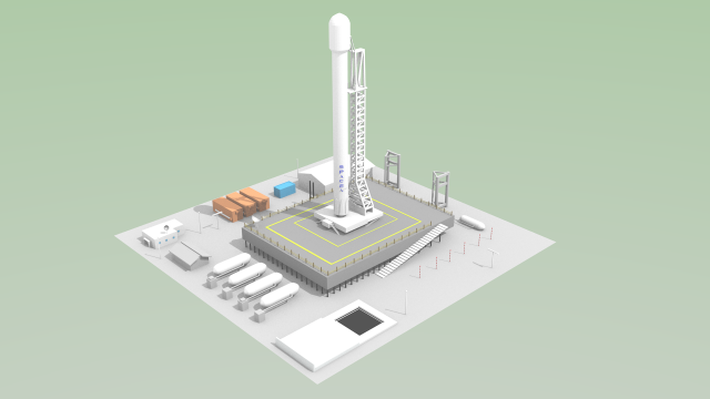 falcon 9 3D Model .c4d .max .obj .3ds .fbx .stl .blend 