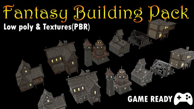 fantasy building pack Model 3D .c4d .max .obj .3ds .fbx .stl .blend 