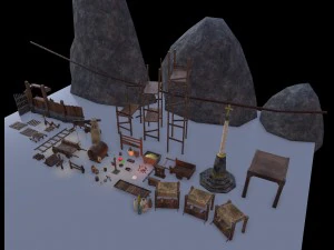 fantasy props pack pbr 3D Model