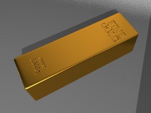metal safe with gold bars 3D Model